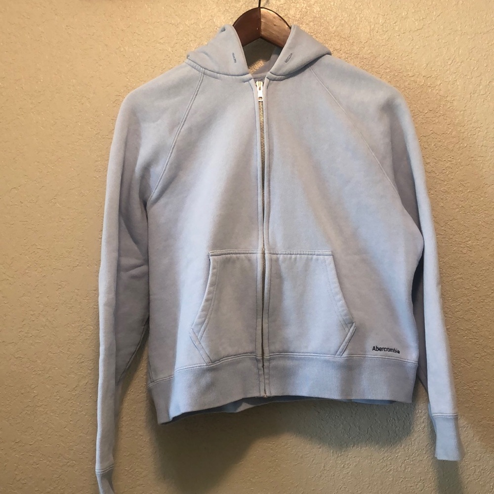 Abercrombie and Fitch Powder Blue Front Zip Hoodie